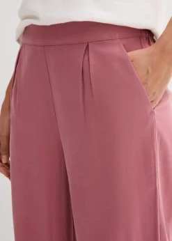 Verkürzte Hose aus weichem Viskose-Mix