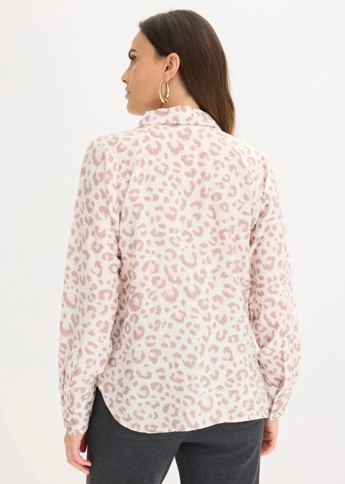 Viskose- Bluse mit Fledermausärmeln