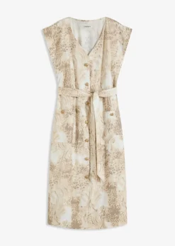 Viskose-Kleid mit Bindeband (2-tlg.Set)