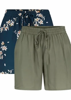 Viskose-Shorts mit Bindegürtel (2er Pack)