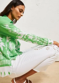 Vokuhila-Bluse aus fließender Viskose