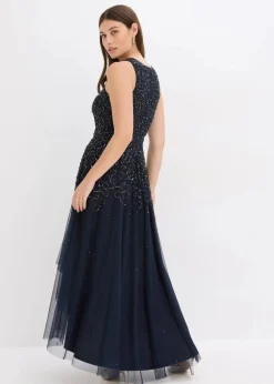 Vokuhila-Kleid mit Pailettenstickerei