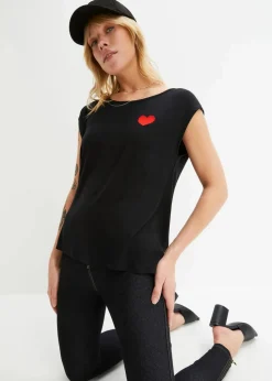 Vokuhila-Shirt aus fließendem Viskosemix