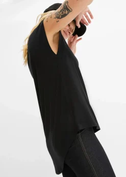 Vokuhila-Shirt aus fließendem Viskosemix