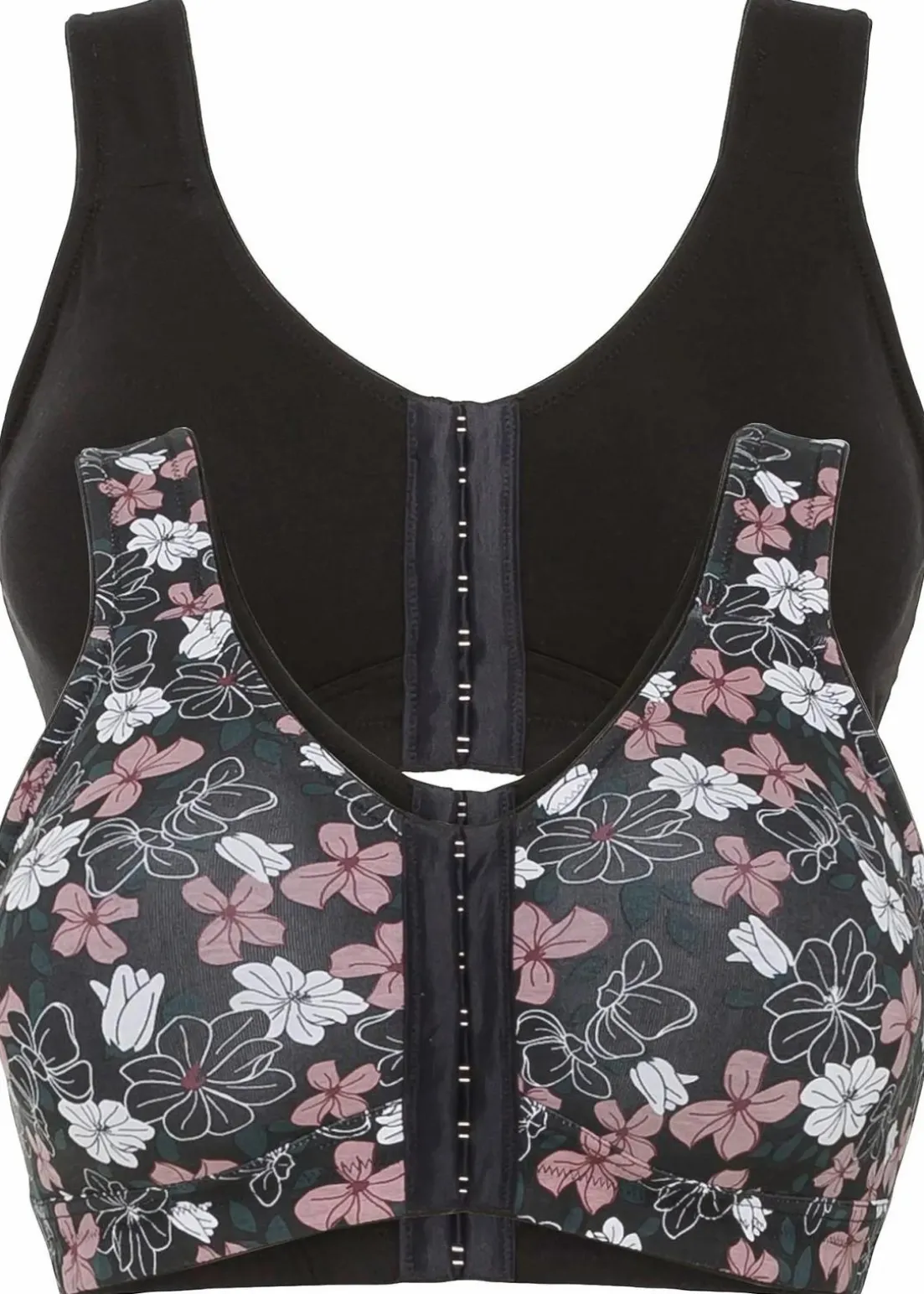 Vorderverschluss-BH ohne Bügel (2er Pack) mit Baumwolle