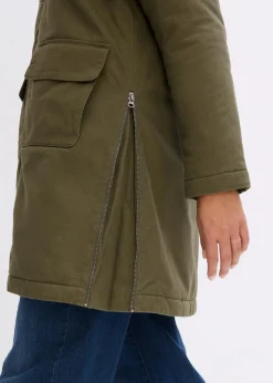 warm wattierter Winterparka mit Teddyfutter in Kapuze