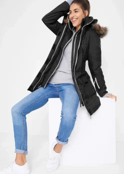 wasserabweisende Funktions-Longjacke in 2-in-1-Optik, gesteppt