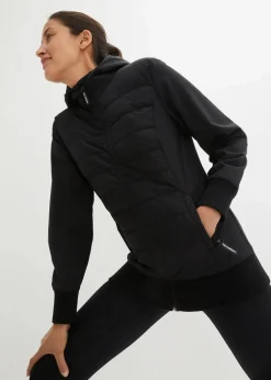 wasserabweisende, hybrid Steppjacke mit Materialmix