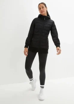 wasserabweisende, hybrid Steppjacke mit Materialmix