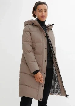 wasserabweisender Daunenmantel mit bedrucktem Innenfutter