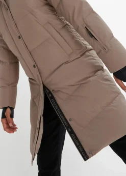 wasserabweisender Daunenmantel mit bedrucktem Innenfutter