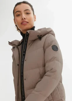 wasserabweisender Daunenmantel mit bedrucktem Innenfutter