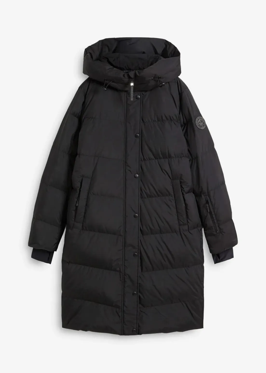 wasserabweisender Daunenmantel mit bedrucktem Innenfutter