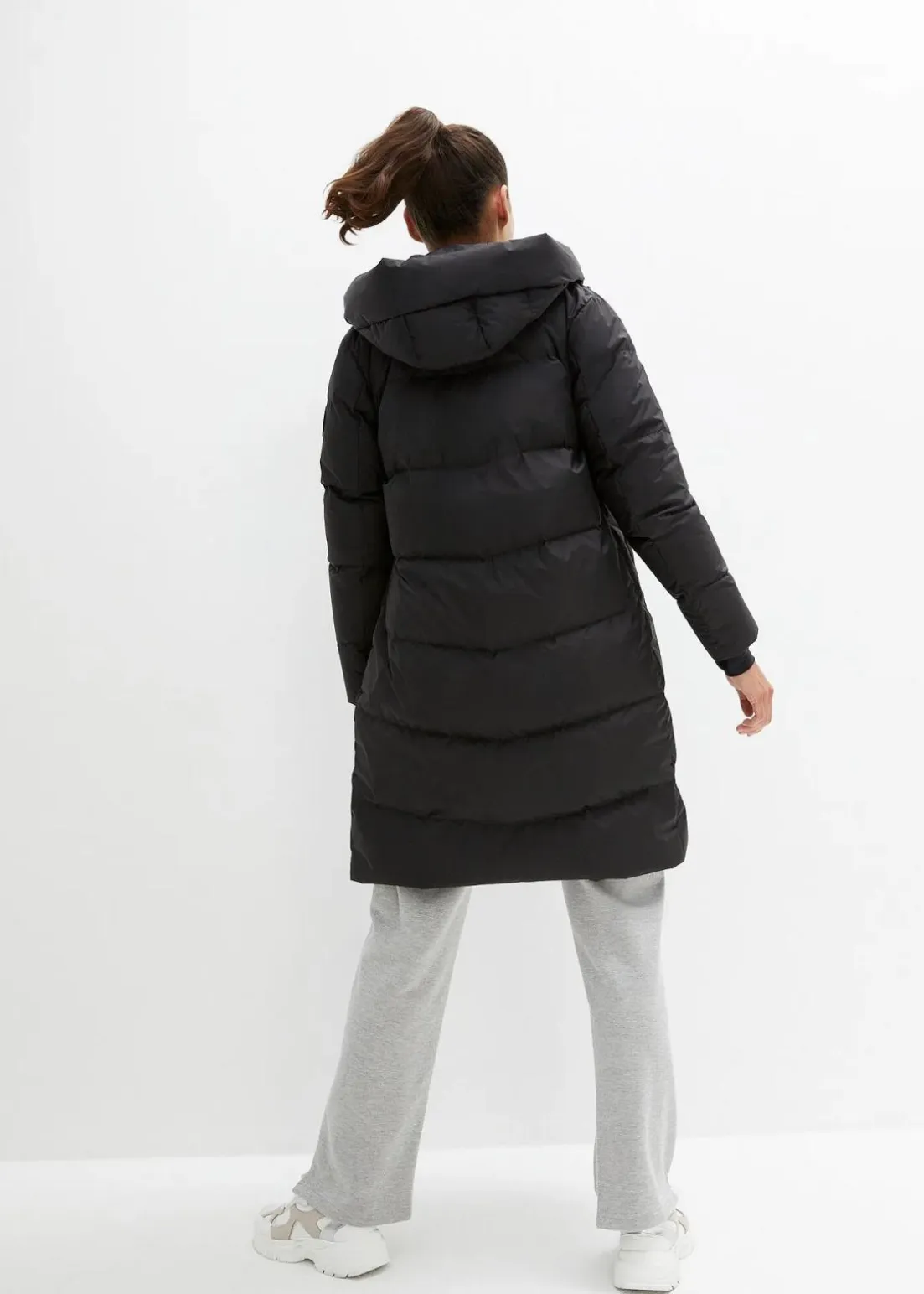 wasserabweisender Daunenmantel mit bedrucktem Innenfutter