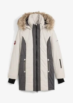 wasserabweisender Outdoor-Kurzmantel mit Fellimitat