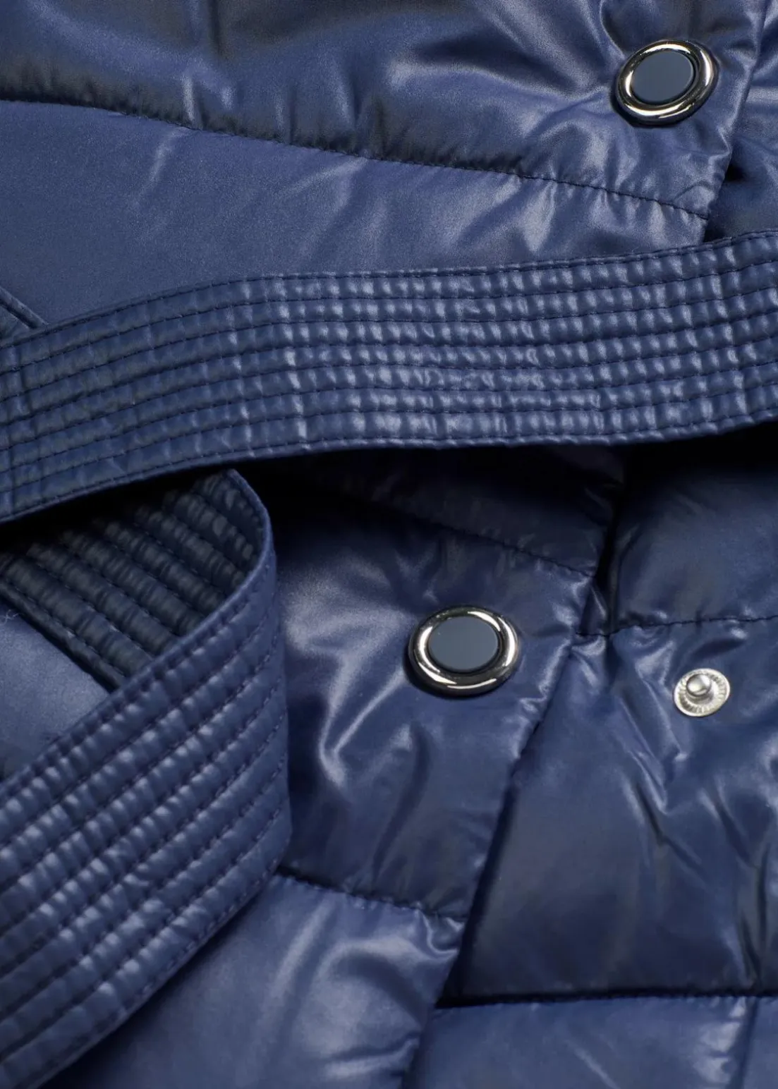 wasserabweisender Steppmantel mit Wollimitat Besatz und Bindegürtel (2-tlg.)