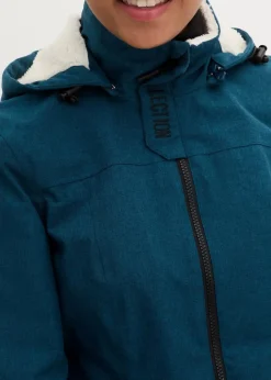 wasserdichte Funktions-Outdoor-Longjacke mit Teddyfleece