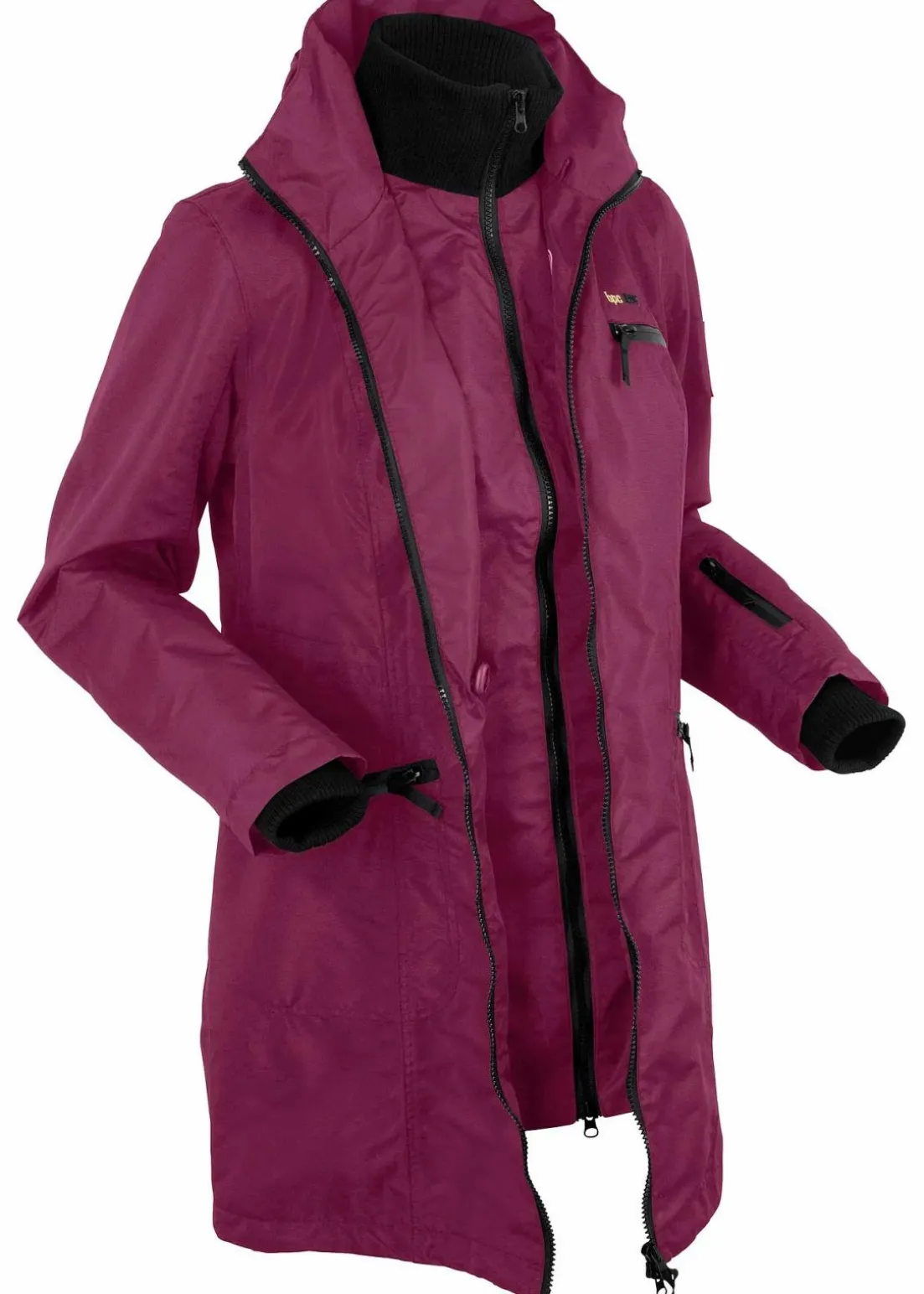 wasserdichter Funktions-Outdoor-Übergangsmantel mit Kapuze, 2 in 1-Optik