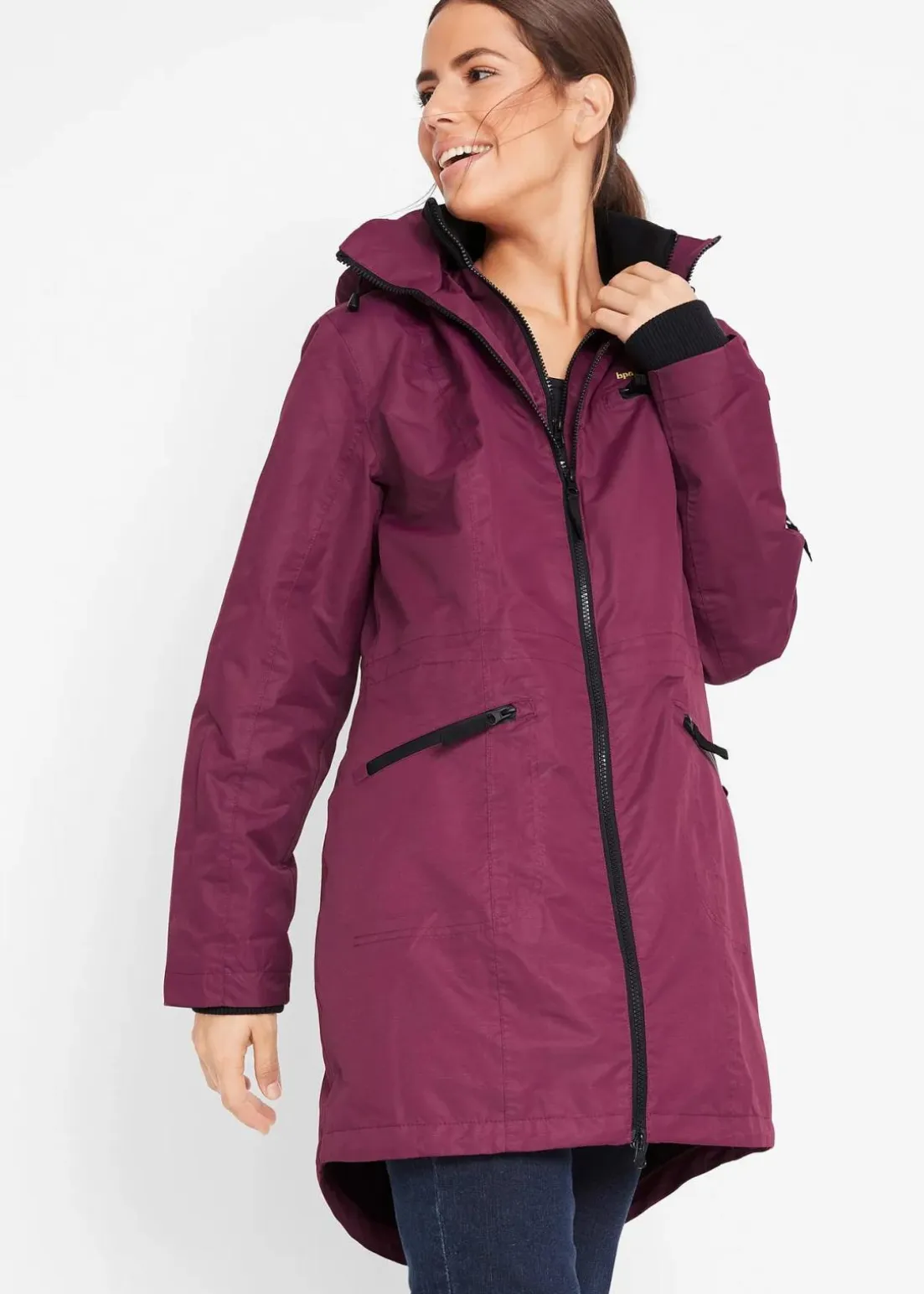 wasserdichter Funktions-Outdoor-Übergangsmantel mit Kapuze, 2 in 1-Optik