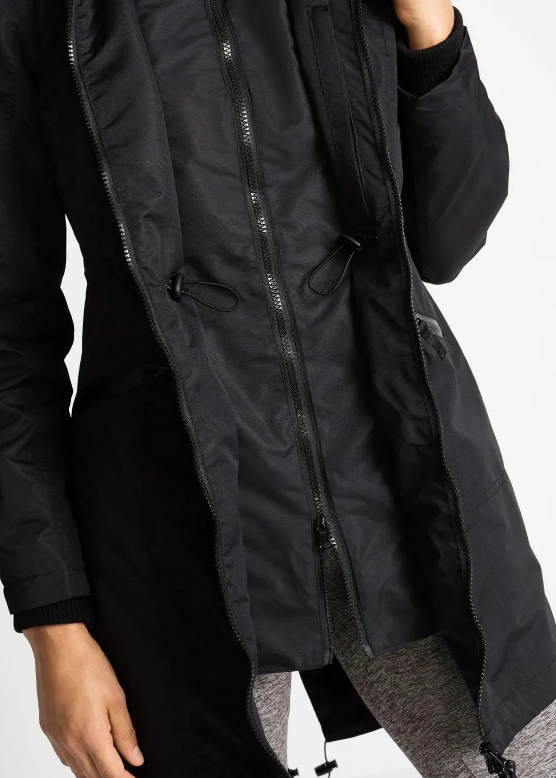 wasserdichter Funktions-Outdoor-Übergangsmantel mit Kapuze, 2 in 1-Optik