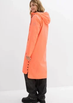 wasserdichter, wattierter Regenmantel in Midi-Länge