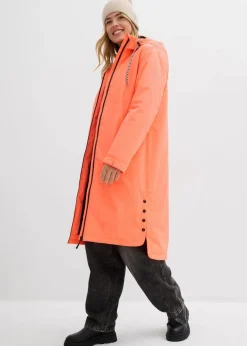 wasserdichter, wattierter Regenmantel in Midi-Länge