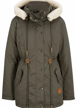 Wattierter Parka mit Fellimitat-Besatz
