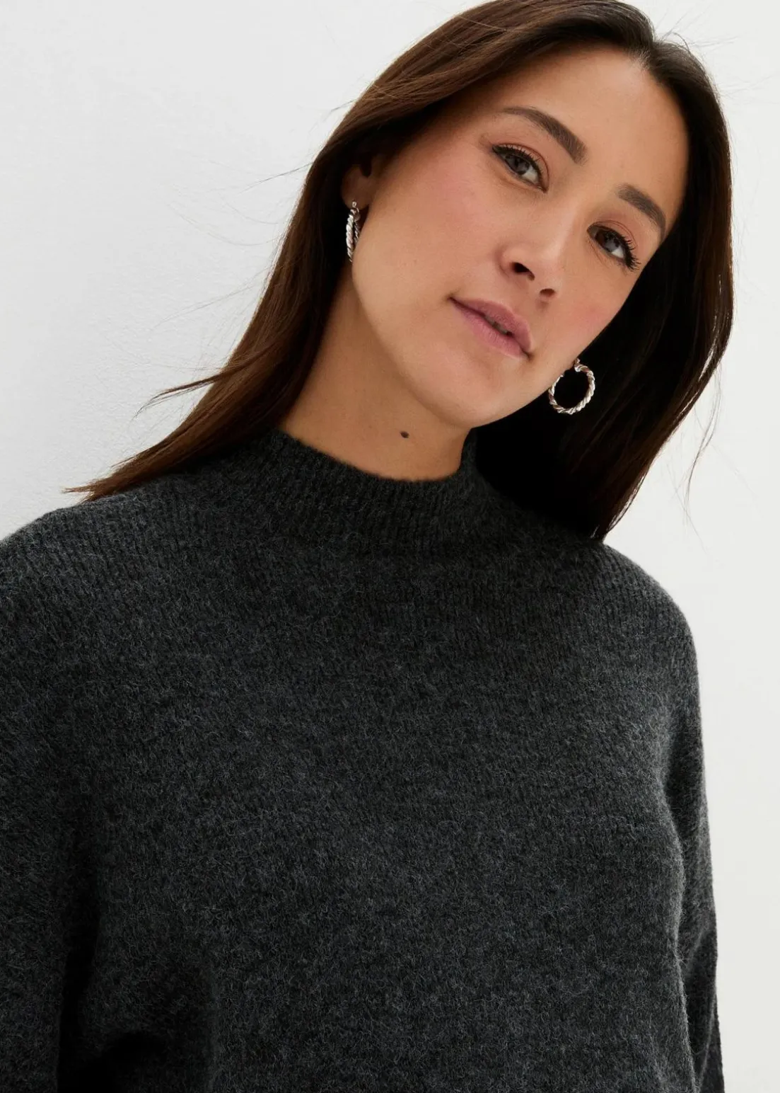 Weicher Umstands-und Stillpullover mit Schlitz