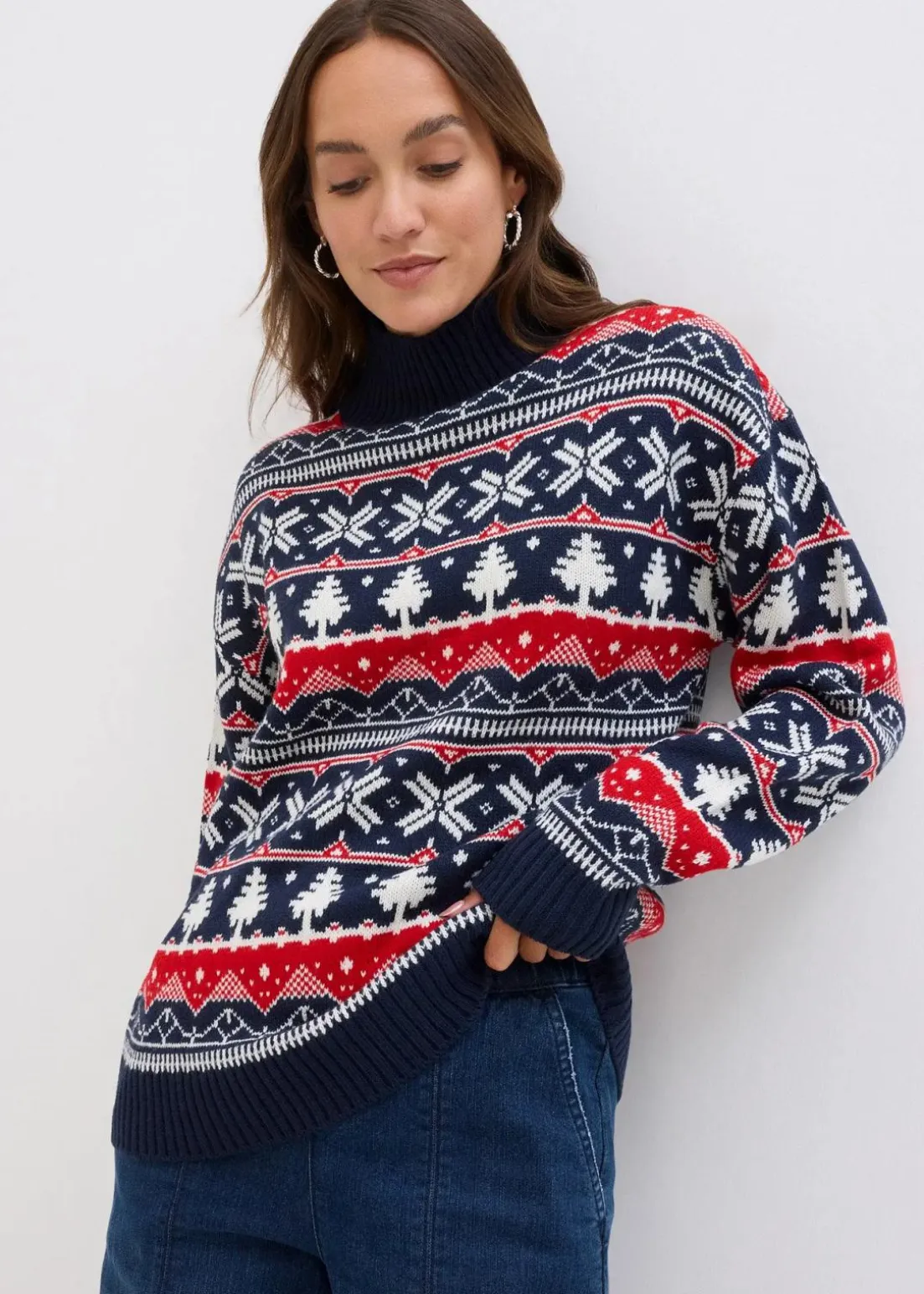 Weihnachtspullover mit Turtleneck