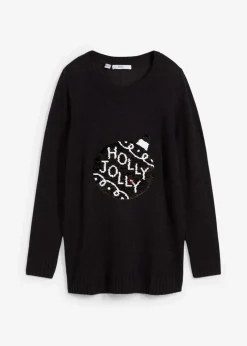 Weihnachtspullover mit Wendepailletten