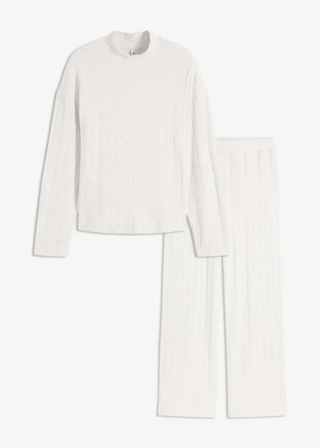 Weit geschnittener Loungewear Hausanzug aus weicher Rippe