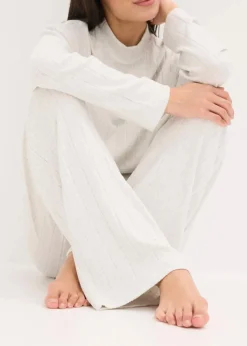 Weit geschnittener Loungewear Hausanzug aus weicher Rippe