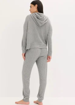 Weit geschnittener Loungewear Hausanzug aus weicher Rippe