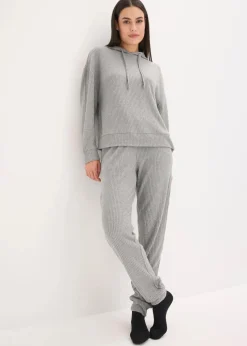 Weit geschnittener Loungewear Hausanzug aus weicher Rippe