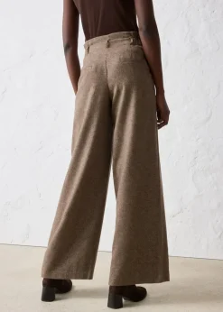 Weite Bundfaltenhose mit weichem Wollanteil