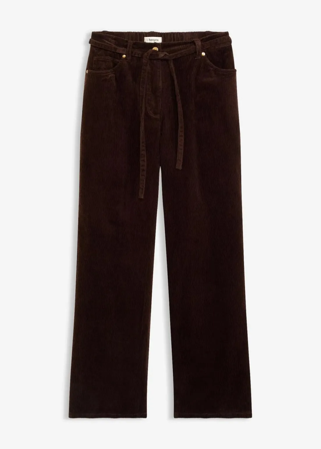 Weite Cordhose mit Bindegürtel