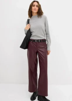 Weite Lederimitat-Hose