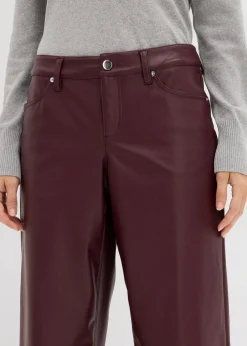 Weite Lederimitat-Hose