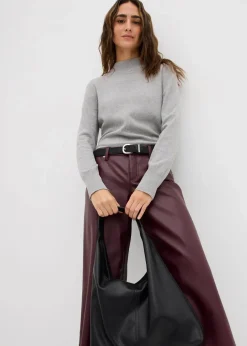 Weite Lederimitat-Hose