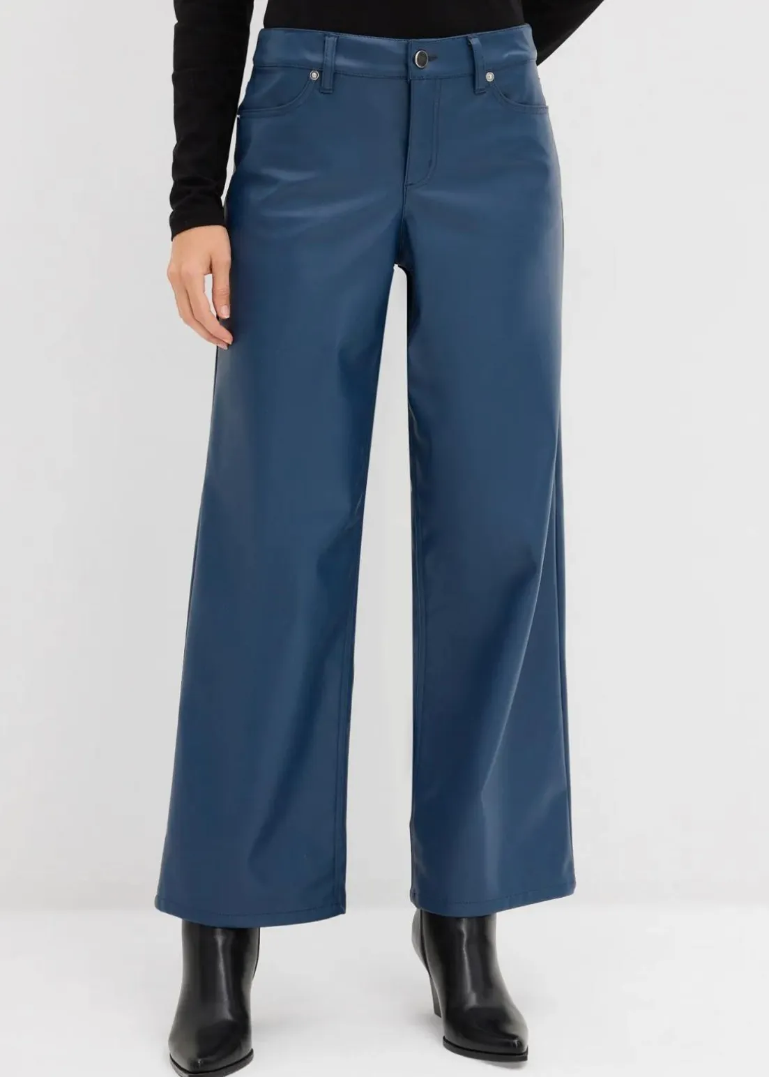 Weite Lederimitat-Hose