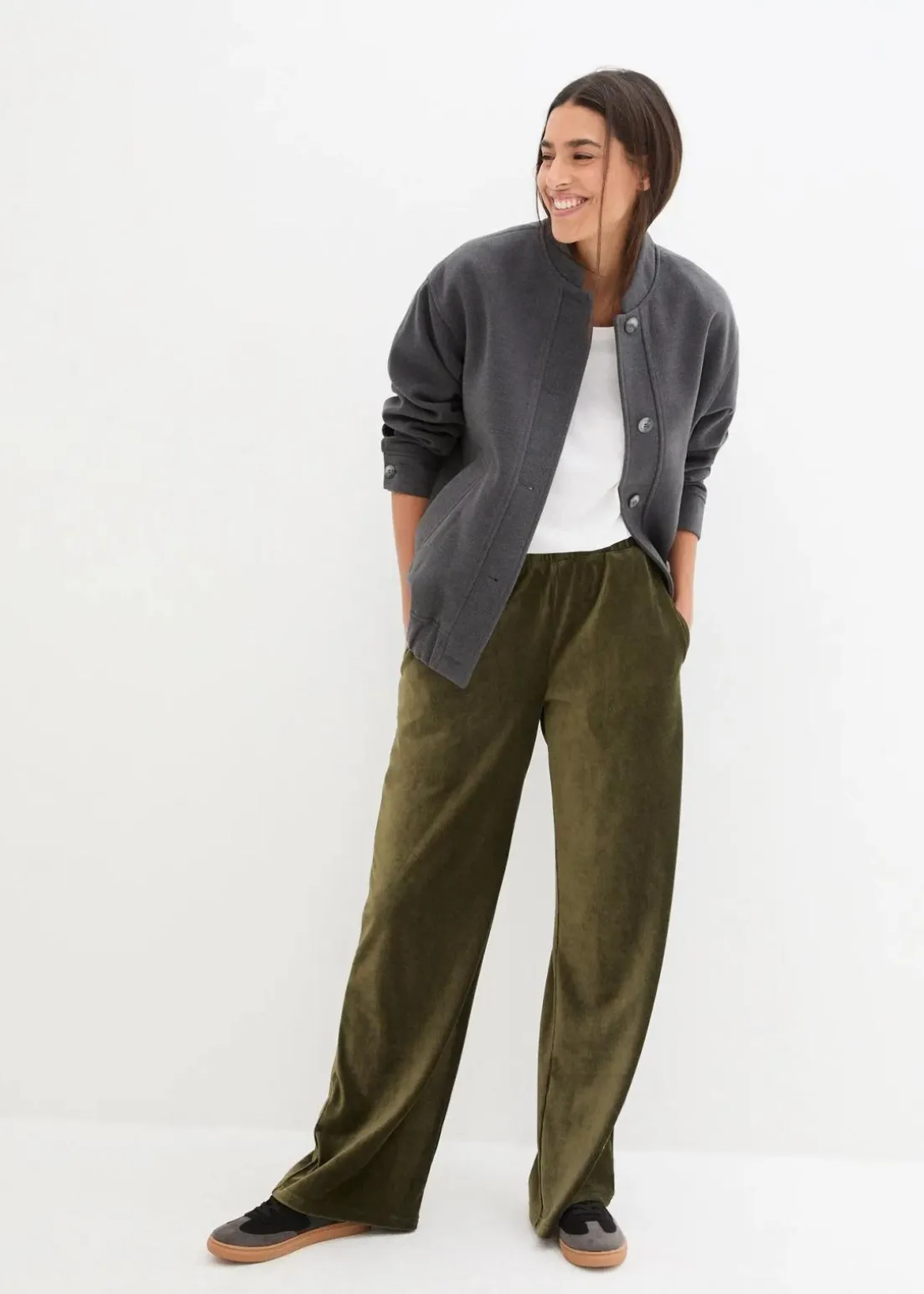 Weite Schlupfhose in Cordoptik