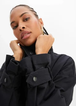 Weite Twill-Jacke mit aufgesetzten Taschen