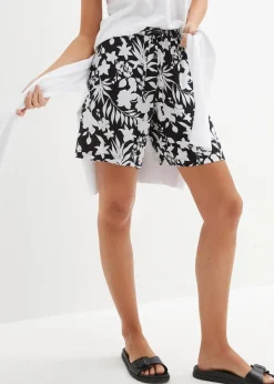 Weite Viskose Shorts mit High-Waist-Bequembund