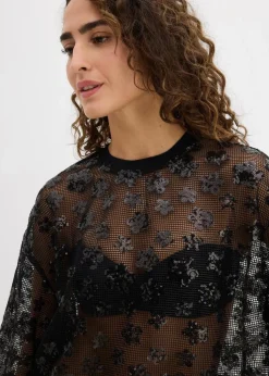 Weites Blusenshirt mit hochwertigen Pailletten