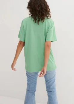 Weites Long-Shirt mit V-Ausschnitt, Kurzarm (5er Pack)