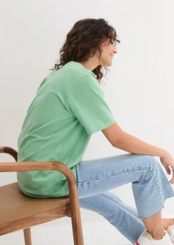 Weites Long-Shirt mit V-Ausschnitt, Kurzarm (5er Pack)