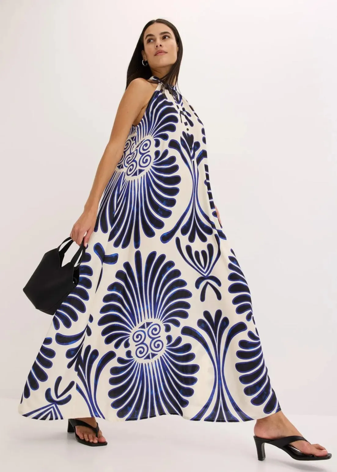 Weites Maxikleid aus fließender Viskose