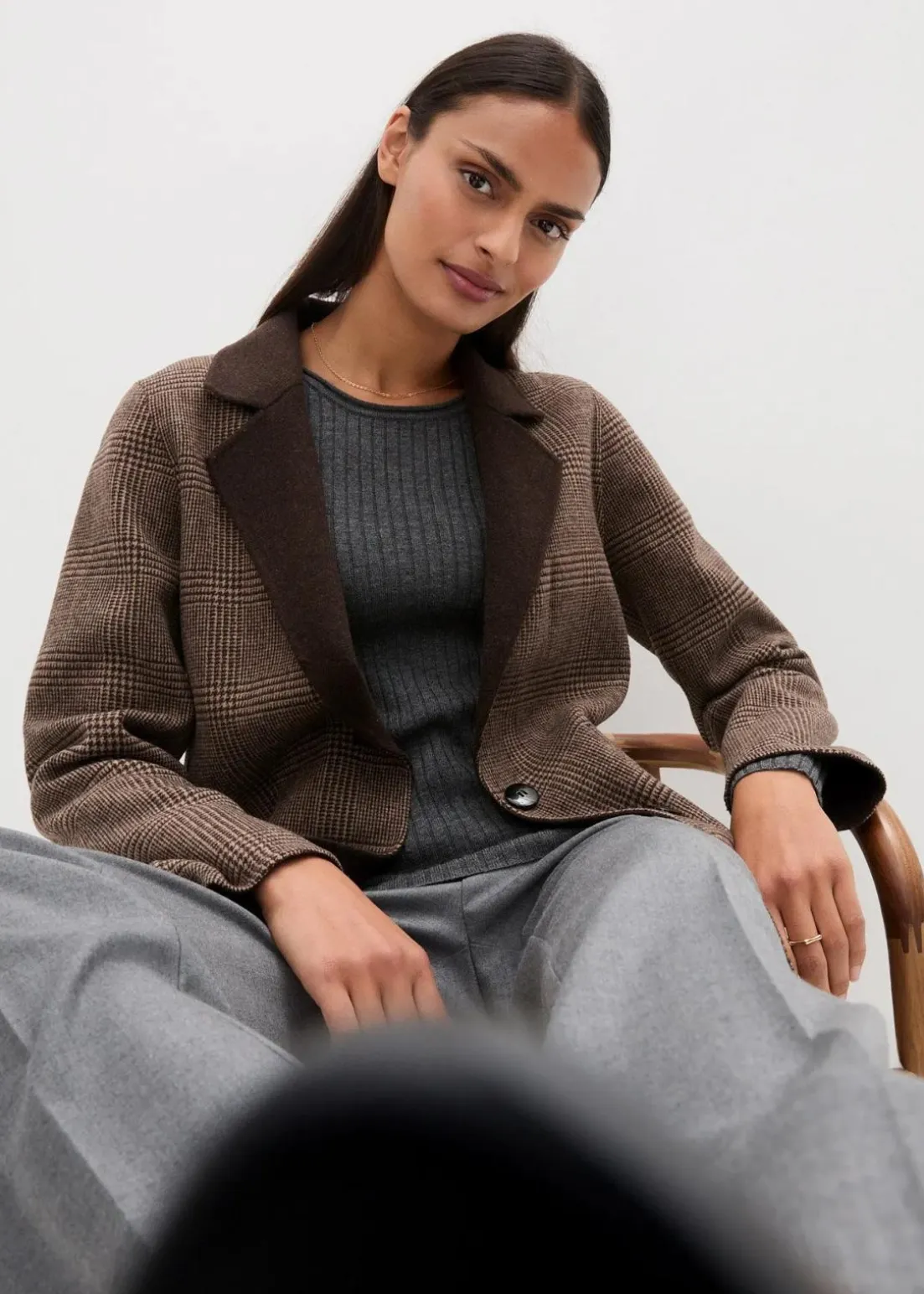 Wende-Wollblazer mit Glencheck