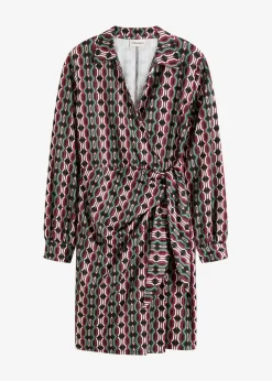 Wickelkleid aus strukturiertem Jersey