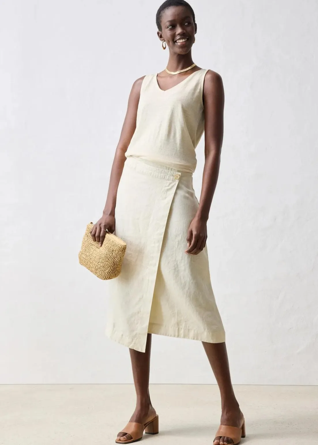 Wickelrock aus reinem Leinen